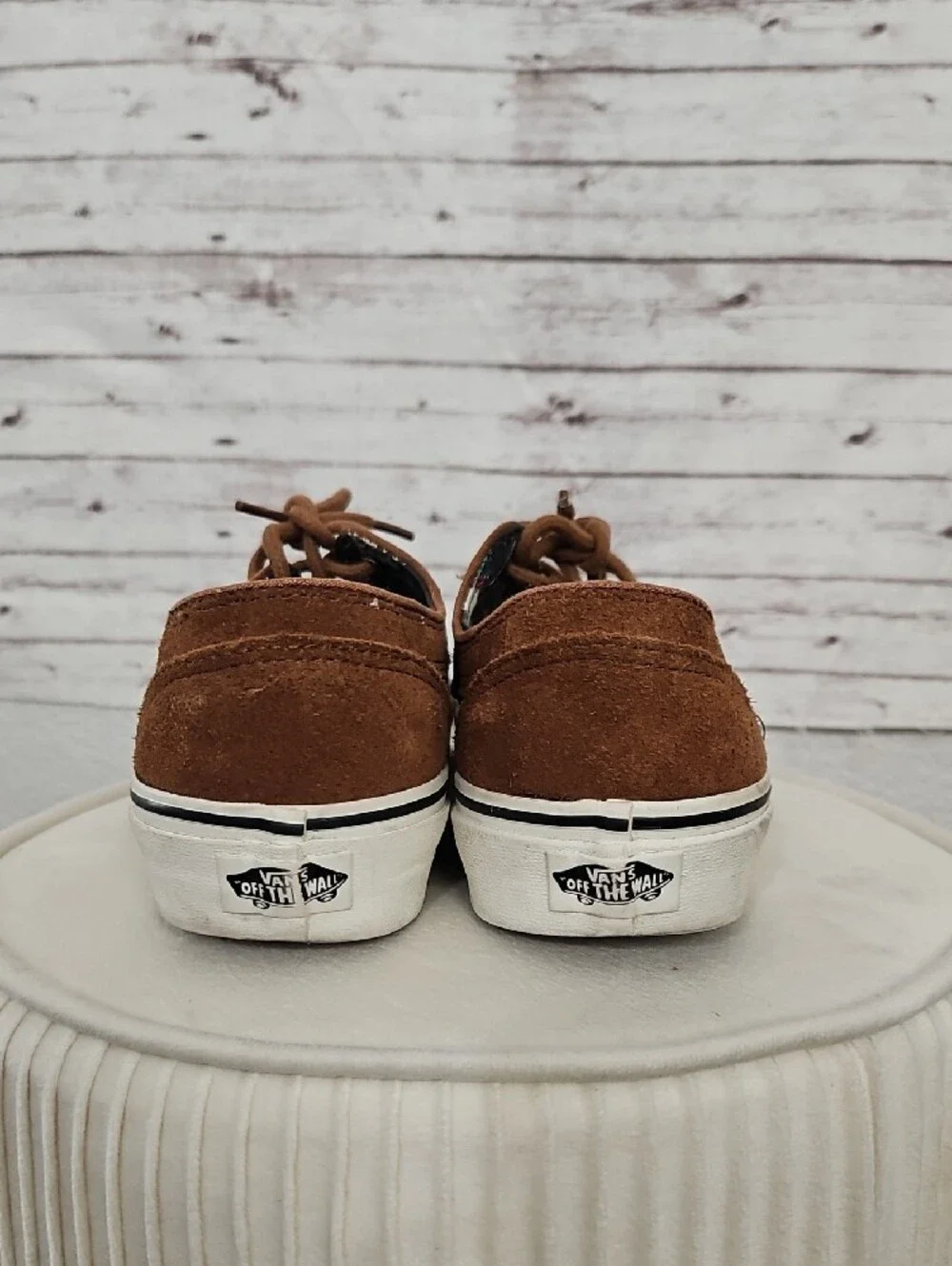 Vans Brown Suede Slip-On Lace-Up Loafers